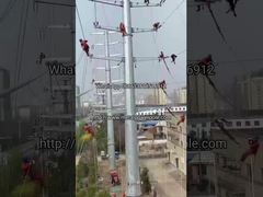 पावर स्टील पोल की ऑन-साइट स्थापना#इलेक्ट्रिक#बिजली का काम#ट्रांसमिशन पोल