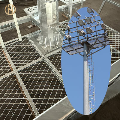 खरीदें सुरक्षित और सुविधाजनक स्टेडियम लाइट रखरखाव के लिए रिमोट कंट्रोल्ड लिफ्टिंग सिस्टम के साथ हॉट डिप गैल्वेनाइज्ड हाई मास्ट पोल online manufacture