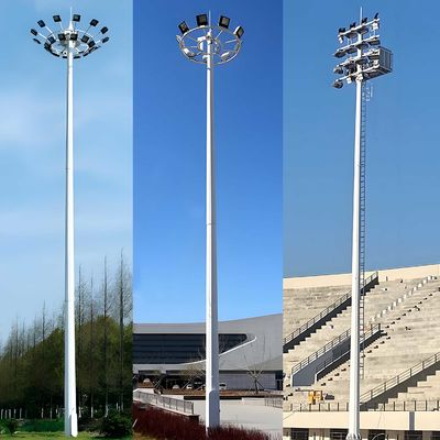 खरीदें 15m to 50m Adjustable High Pole Light Stadium High Mast Light Pole Hot Selling Galvanized High Mast Lighting Steel Pole online manufacture