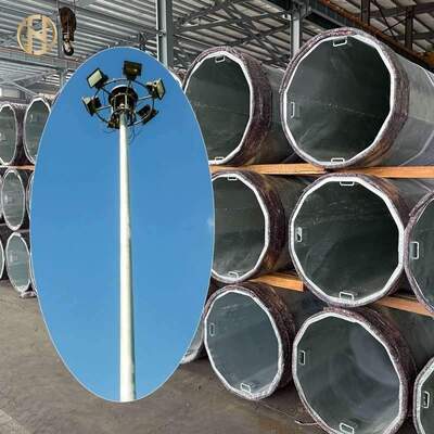 खरीदें उच्च मास्ट प्रकाश व्यवस्था 25m 30m 35m ऊंचाई स्टील ऑक्टागोनल गैल्वेनाइज्ड लाइट पोल के साथ उठाने के लिए उपकरण को कम करने के लिए बाढ़ एलईडी रोशनी online manufacture