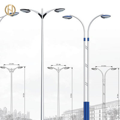 खरीदें 3M-10M Octagonal Street Light Pole Q235B Single Arm Steel Lamp Pole online manufacture