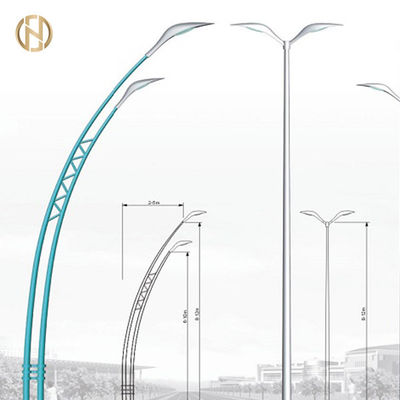 खरीदें 3-12M Conical Shape Street Light Pole Q345B Steel Pole With Double Arm online manufacture