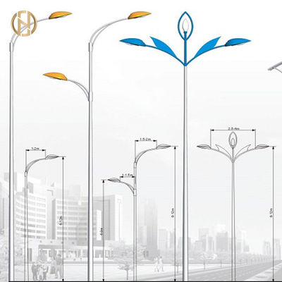 खरीदें 8M Street Light Pole Q235B Round Conical Single Arm Lamp Post online manufacture
