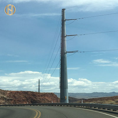 खरीदें High Quality Galvanised Power Pole  17m 18m 19m Galvanized Metal Pole online manufacture