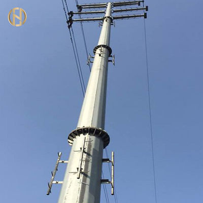 खरीदें 132KV 138KV Metal Power Pole  32 Meter Galvanised Power Pole 12 Side online manufacture