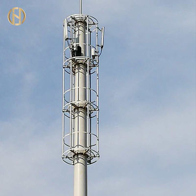 खरीदें Tubular Telecommunication Tower 36M 4 Sections Slip Joint Galvanized Surface online manufacture