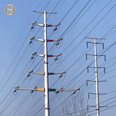 खरीदें Transmission line Galvanized Steel Tubular Electrical Power Pole online manufacture