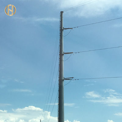 खरीदें 138KV HDG 35M Electric Utility Pole With Baseplate And M48 Anchor Bolt 60-90 Degree online manufacture