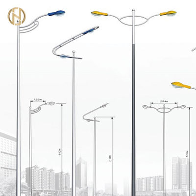 खरीदें Octagonal Shape Street Light Pole Q235B Single Arm Steel Pole online manufacture