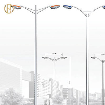 खरीदें Galvanized Solar Street Light Pole/Steel Light Pole/Lamp Post With Single Or Double Arms online manufacture