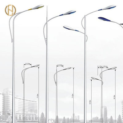 खरीदें Single / Double Arm Street Light Pole  12M 10M 8M 6M Galvanized Light Pole online manufacture