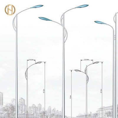 खरीदें 6M 8M 10M 12M Street Light Pole Octagonal Shape Q235B / Q345B Shaft Material online manufacture