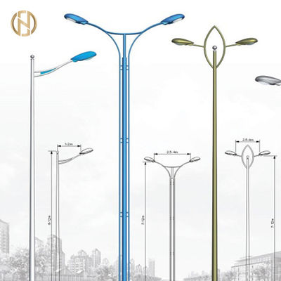 खरीदें 2020 New Product Hot Dip Galvanized Single Double Arm Street Light Pole online manufacture