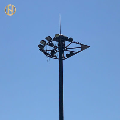 खरीदें Hot Dip Galvanized Flood Light Poles 60FT 65FT 70FT Dodecagon Fixed Type online manufacture