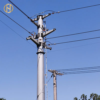 खरीदें 19M 3000daN 60FT Tubular Tapered Steel Pole Monopole Tower For Transmission Line online manufacture