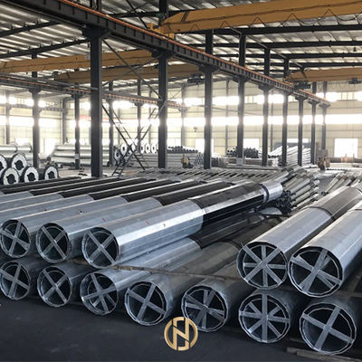 खरीदें Buried Type Metal Utility Poles GR50 Octagonal Shape 15KV 33KV 14m online manufacture