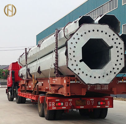 खरीदें 100FT 120FT Telecom Poles ASTM A572 GR65 Steel Hot Dip Galvanized online manufacture