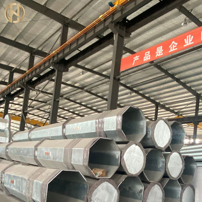 खरीदें Tubular Metal Electrical Power Pole 11M 450daN 550daN Low Silicon Well Finished online manufacture