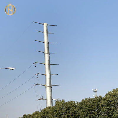 खरीदें 9M Galvanised Metal Steel Utility Pole 350daN 200daN For 11kv Power Distribution online manufacture