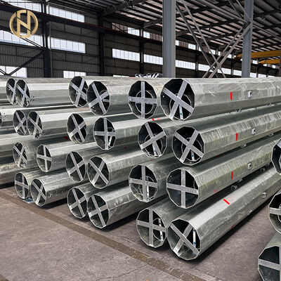 9m 10m 12m जस्ती स्टील पावर ट्रांसमिशन पोल, उपयोगिता के लिए इलेक्ट्रिक सपोर्ट टॉवर, ओवरहेड लाइनें और पावर ग्रिड